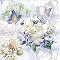 20 servilletas de flores vintage- mariposas- flores- bodas- manualidades- 33 x 33 cm
